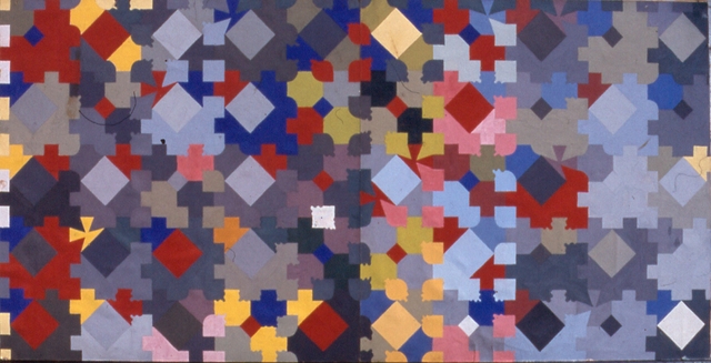 Studieopdracht. Gouache op papier. 40 x 80 (3 maal).