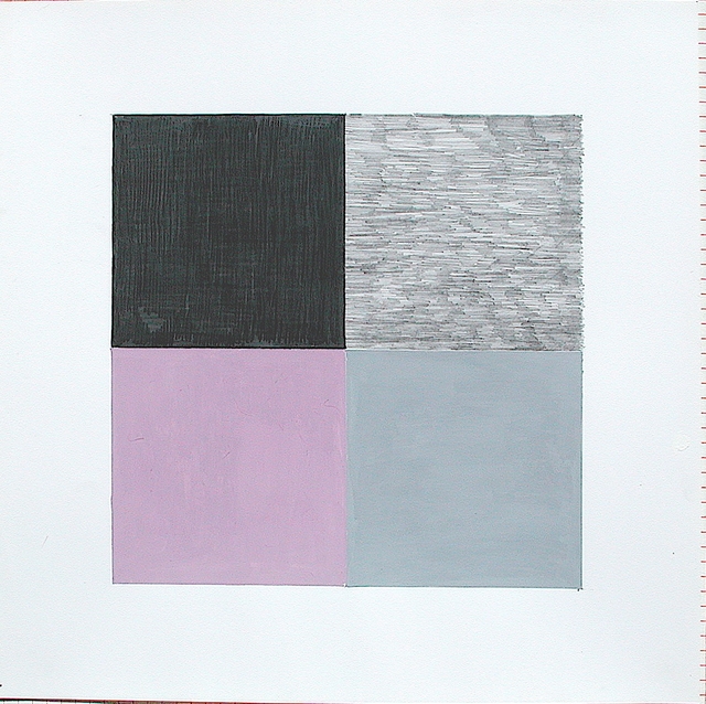 1,2,3,4,5. Gouache en grafietstift op papier. 50 x 50 (5 maal)
